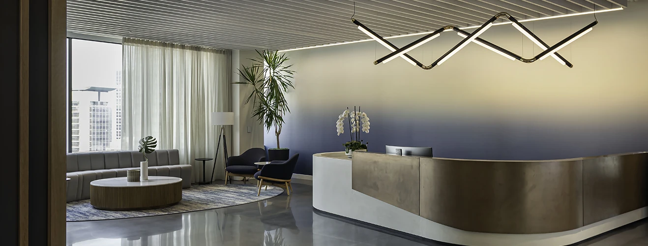 Russell Investments HQ reception desk and lobby