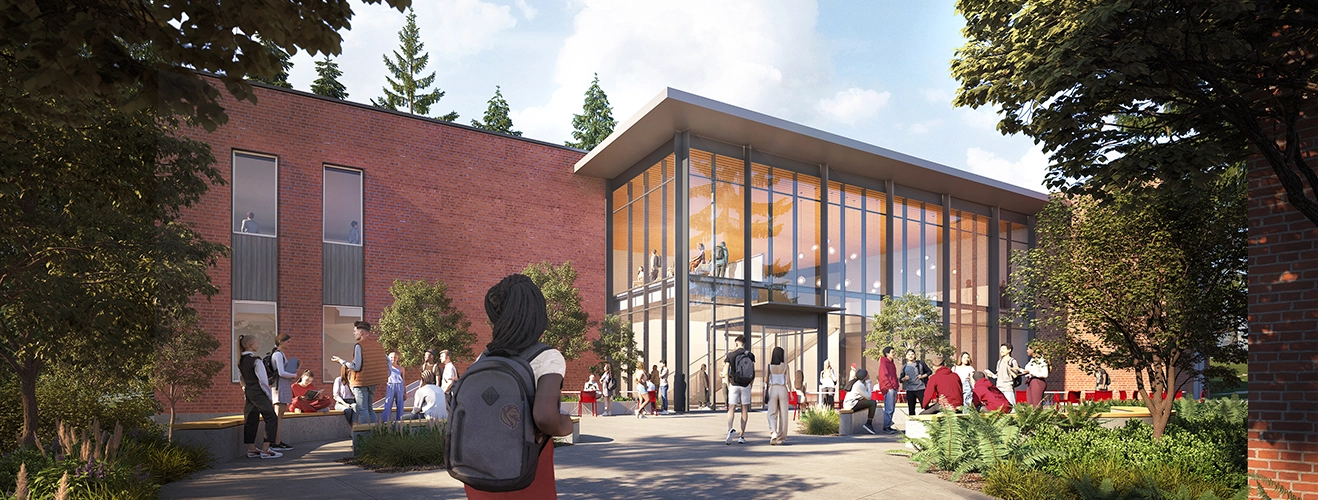 Lakeside Academic Building Conceptual Rendering (North Entry View)