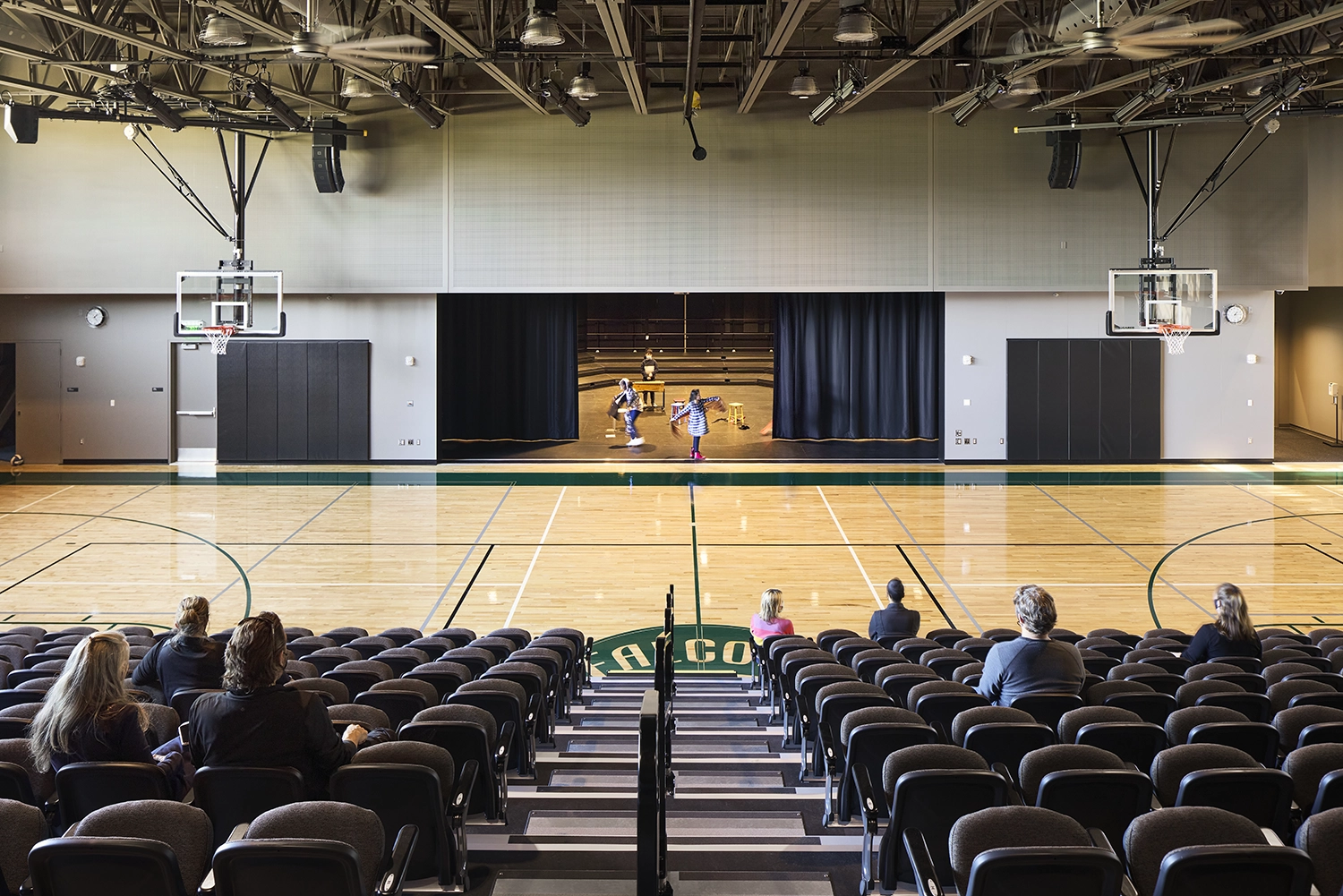 St Thomas School Athletic & Performing Arts Center performance seats and stage