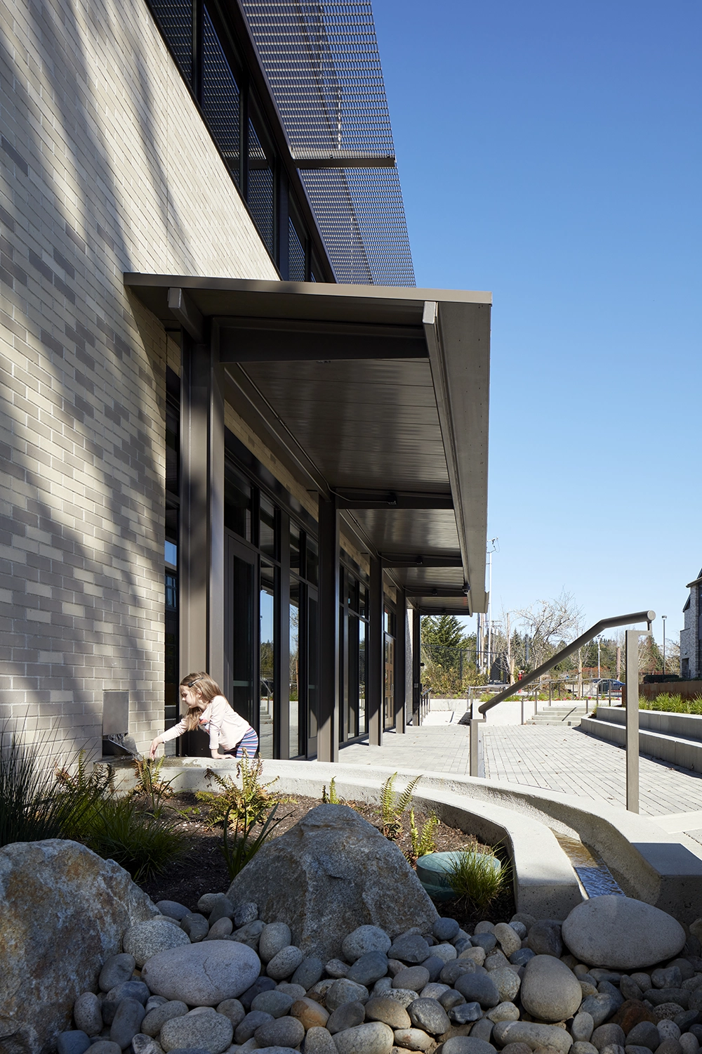 St Thomas School Athletic & Performing Arts Center exterior water feature