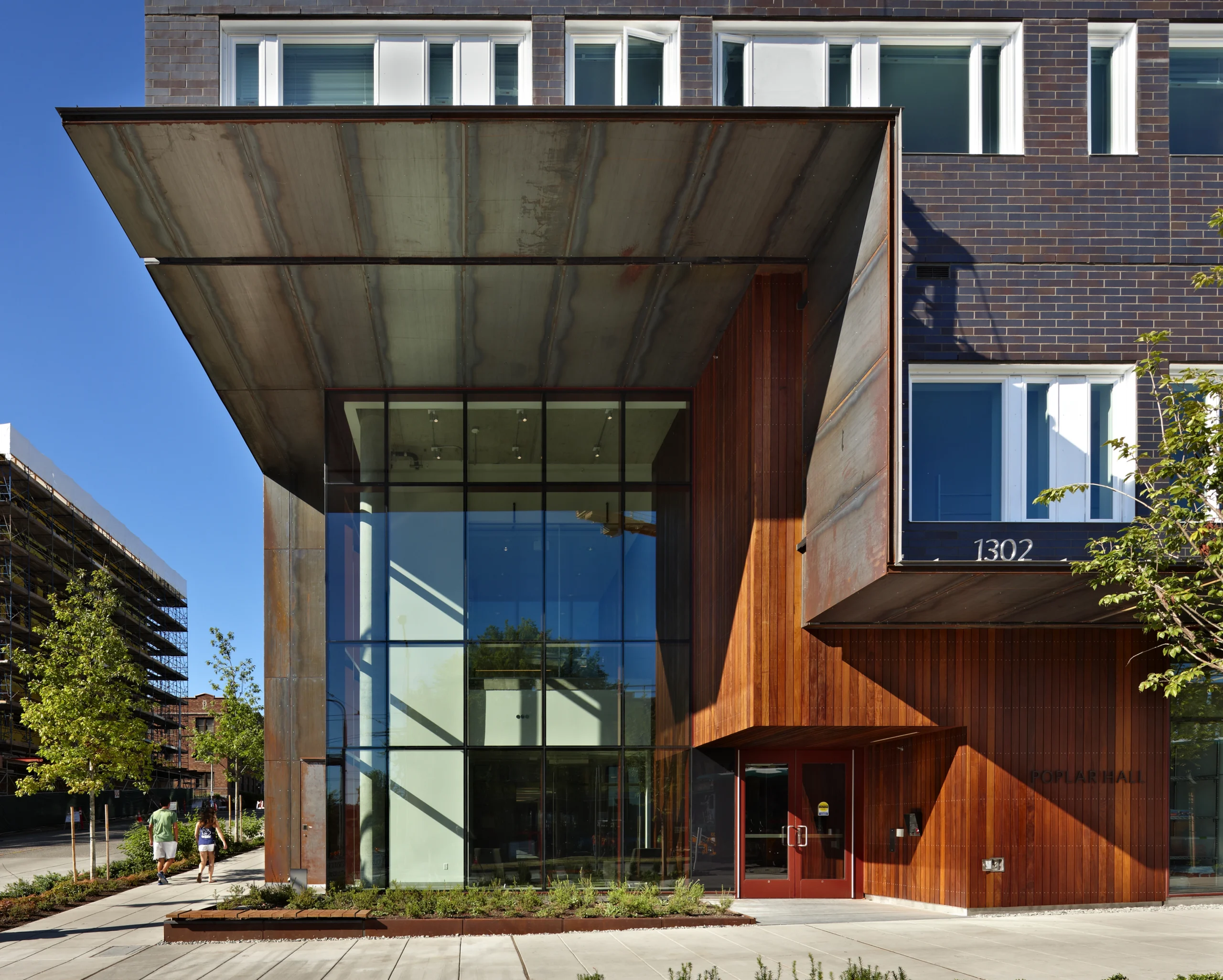 UW residence hall Poplar entrance